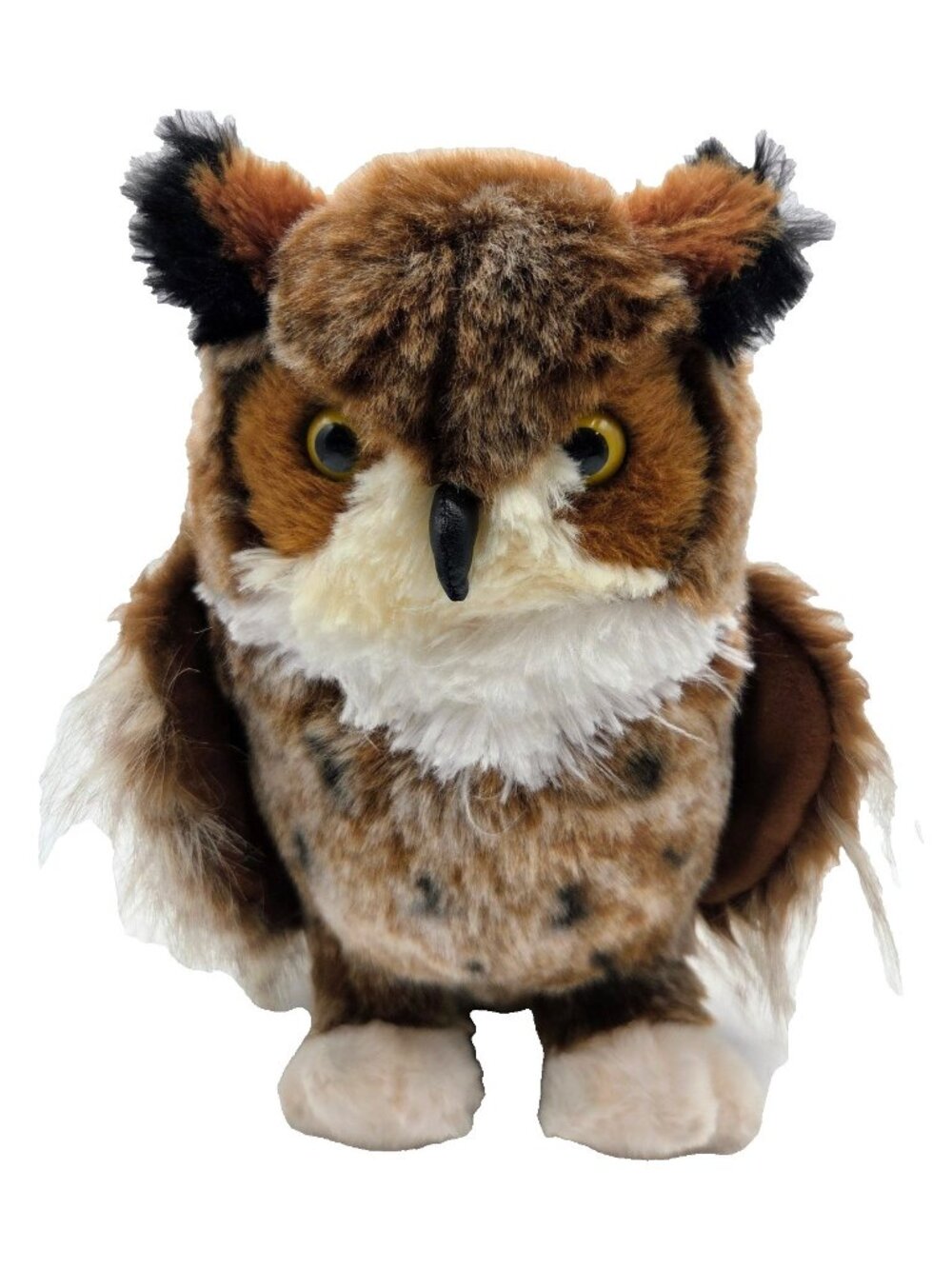 Douglas Cuddle Toy Great Horned Owl Plush 9” Stuffed Animal Bird Realistic Read